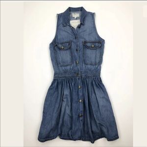 Denim button down dress
